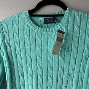 NWT Polo by Ralph Lauren Women's Cable Knit Sweater size XS 100% cotton